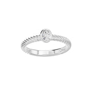 Bague de fiançailles diamant naturel ovale 0.20 carat or blanc Octavia